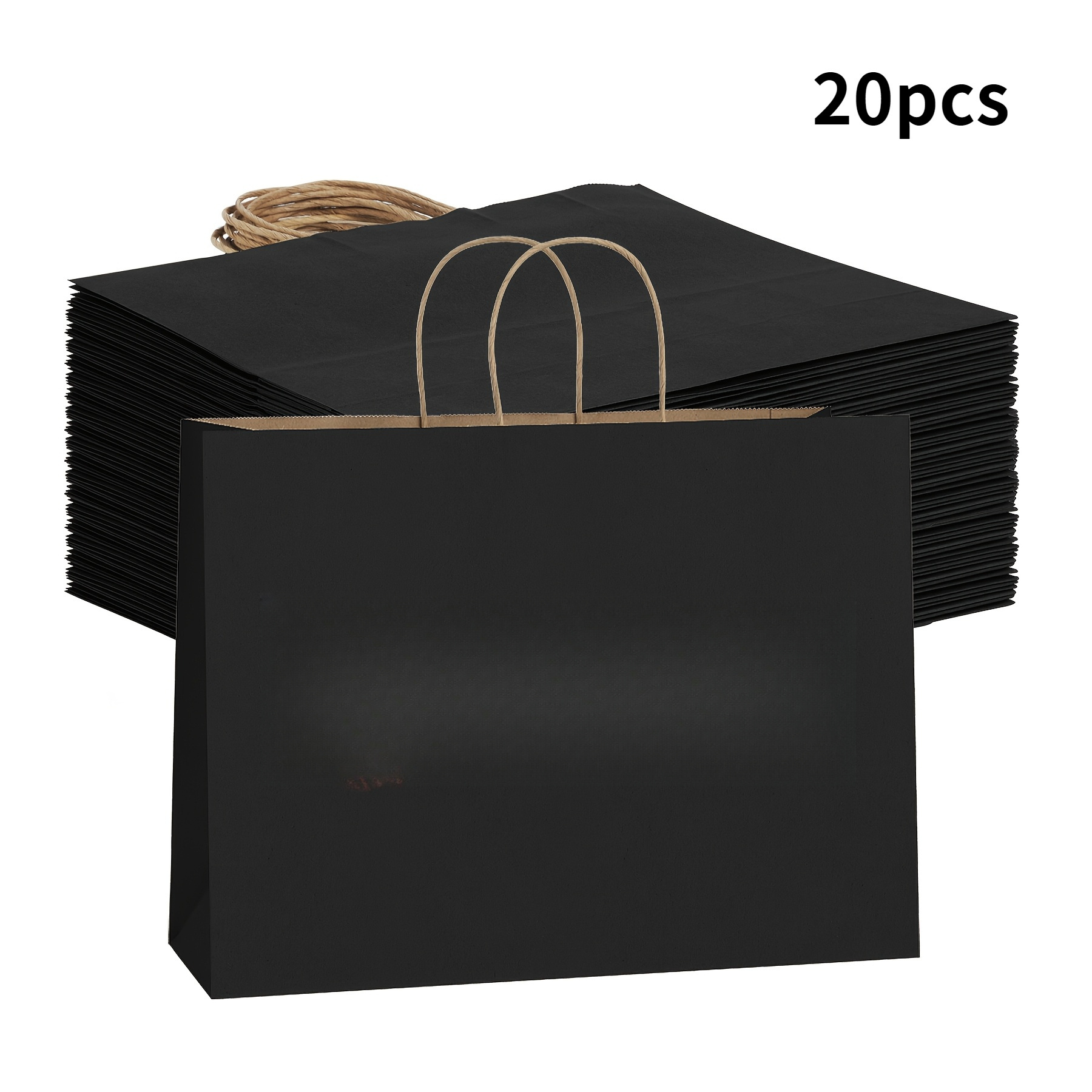 E-shop 20 Stück Große Braune Geschenktüten mit Griffen, Braune Papiertüten, Große Papiertüten, Kleine Geschäft Einkaufstüten, Einzelhandelsgeschäfte,
