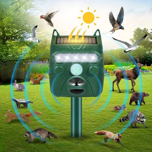 solar technology animal repeller motion activated and blinking led light 2in 1 outdoor repellent
