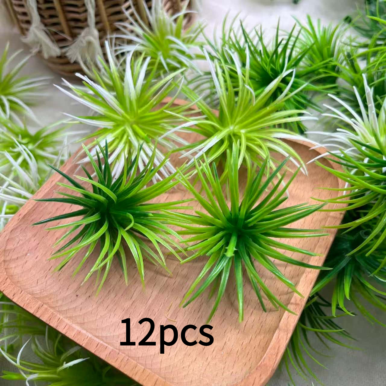 Image of 12pcs Artificial Air Plants | Plastic, Durable, Suitable For Aquariums, Home, Garden, Outdoor, Restaurant, Plant Walls | Ideal For Valentine's Day, Mother's Day, 's Day Decorations