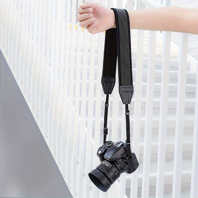 

1pc Universal Adjustable Camera Strap, , Anti-slip, Comfortable Neck Shoulder Carrying Strap For Digital Slr Cameras - Black