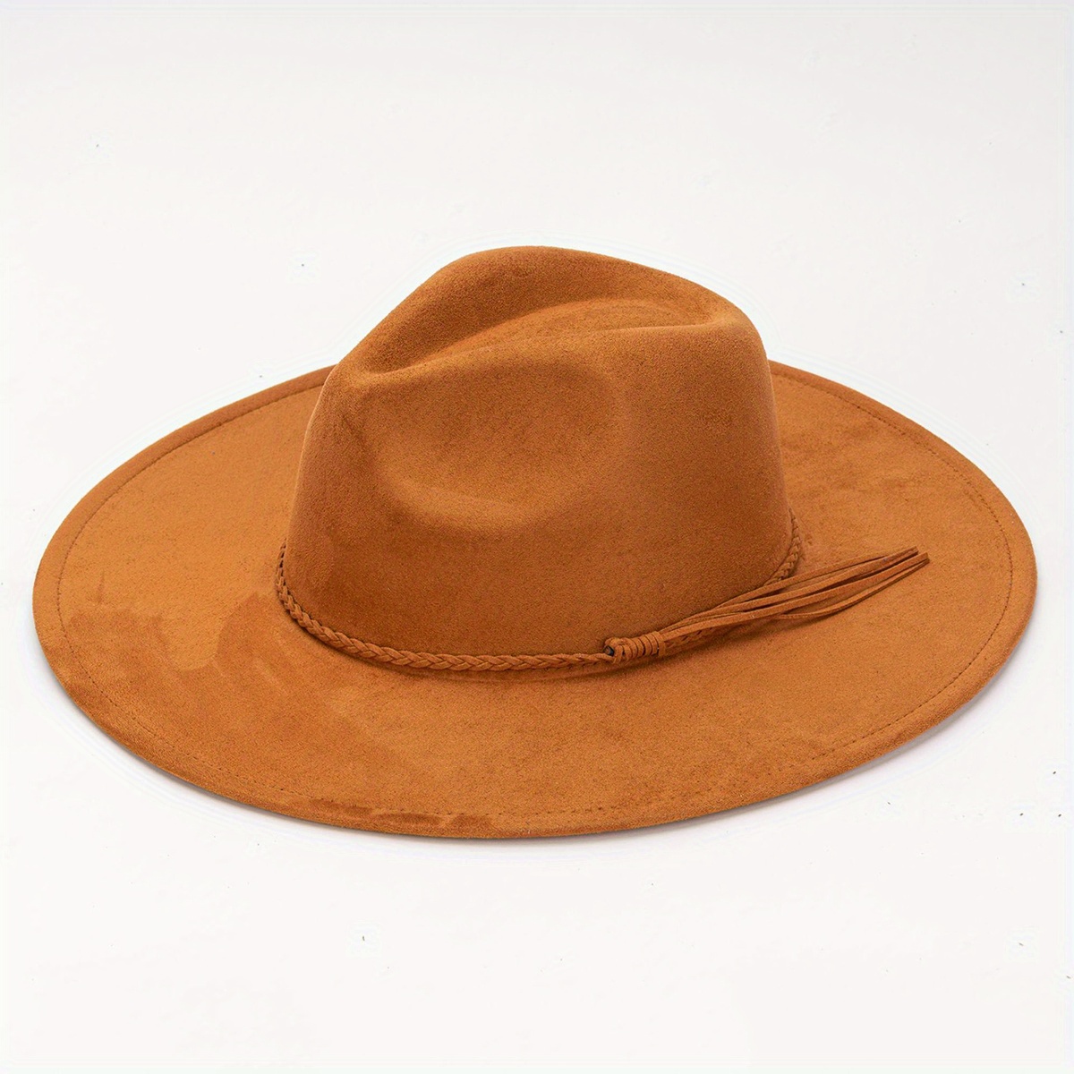 big wide brim fedora hats women men western suede hats large  display picture 2
