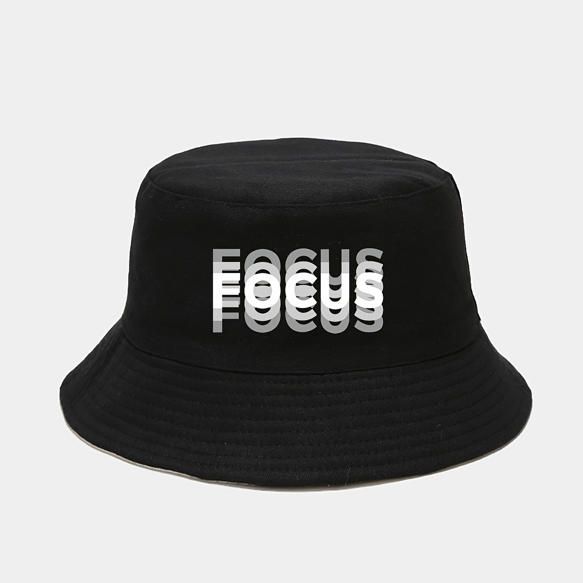 Ribički s potiskom "FOCUS", zračen sončni klobuk, primeren za šport na prostem, počitnice in potovanja, zložljiv, unisex, stil za pomlad/poletje