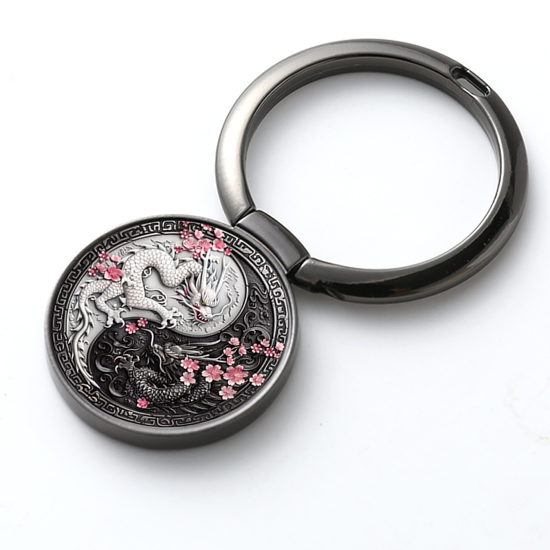 1pc Tai Chi Dragon Pattern Phone Holder , Portable Support Landscape Screen Phone Ring, Foldable Rotatable Firm Paste Universal Sticker Ring, Christmas Gift, Birthday Gift, Printing Position May