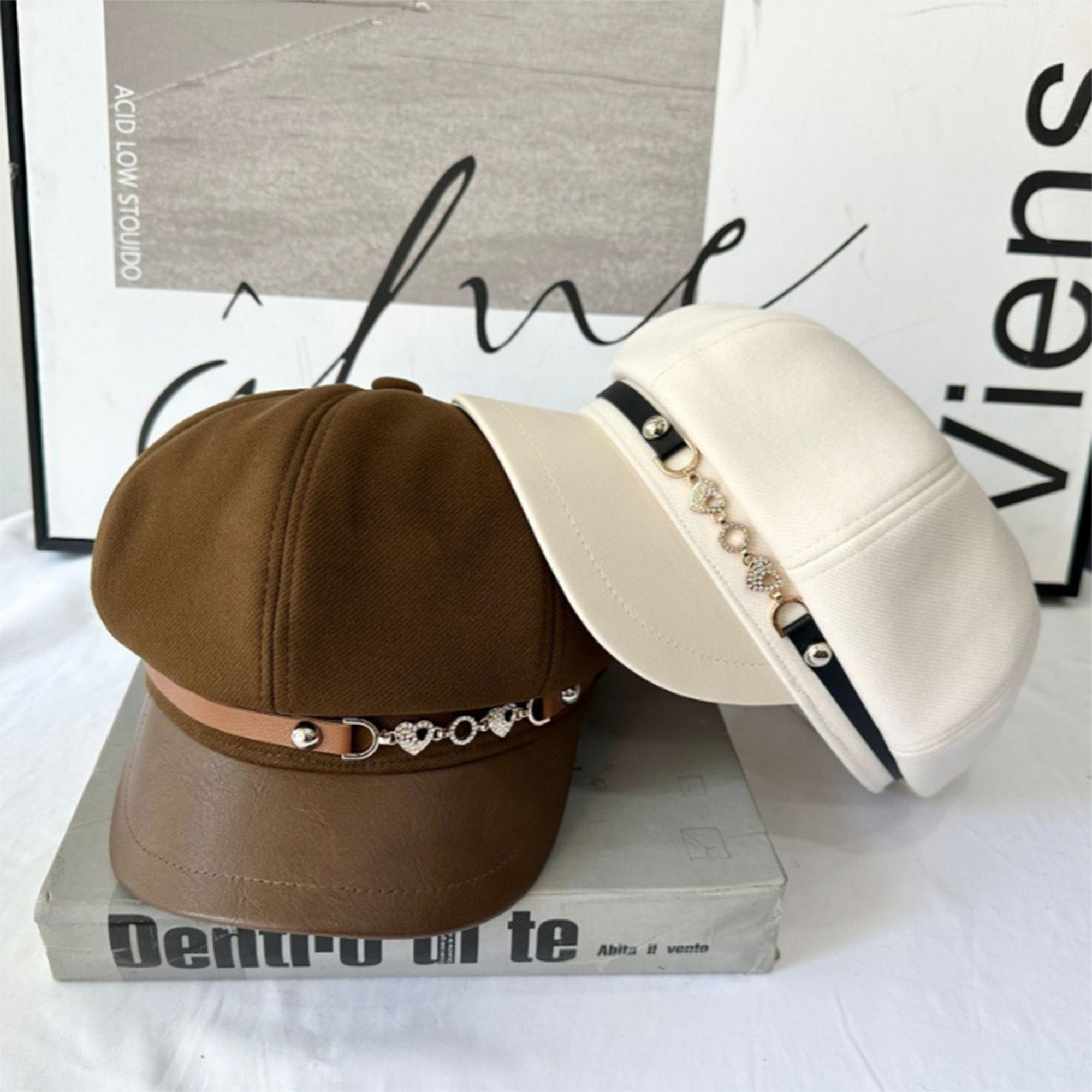 womens elegant french style beret hat pearl accents - Temu display picture 3
