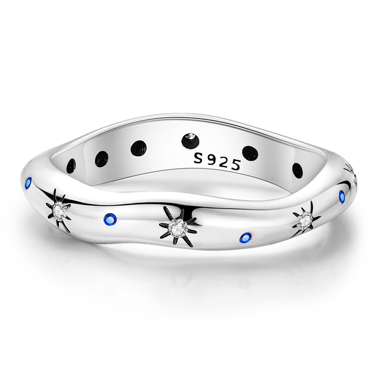 Women's Galaxy Ring in 925 Silver, Statement Design Gift