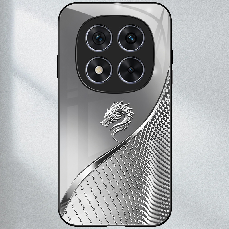TEMU para Teléfono - Una Rígida Diseñada para Redmi Note 14 Pro 5G, con Vidrio Templado y un Elegante Diseño de Plateado