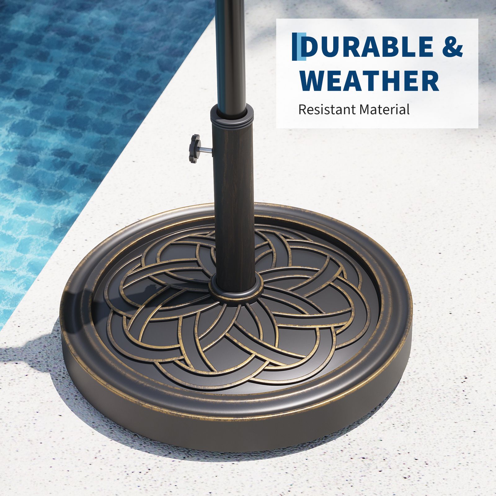 15' patio umbrella with lights Open-Box Round Solar LED Patio Umbrella