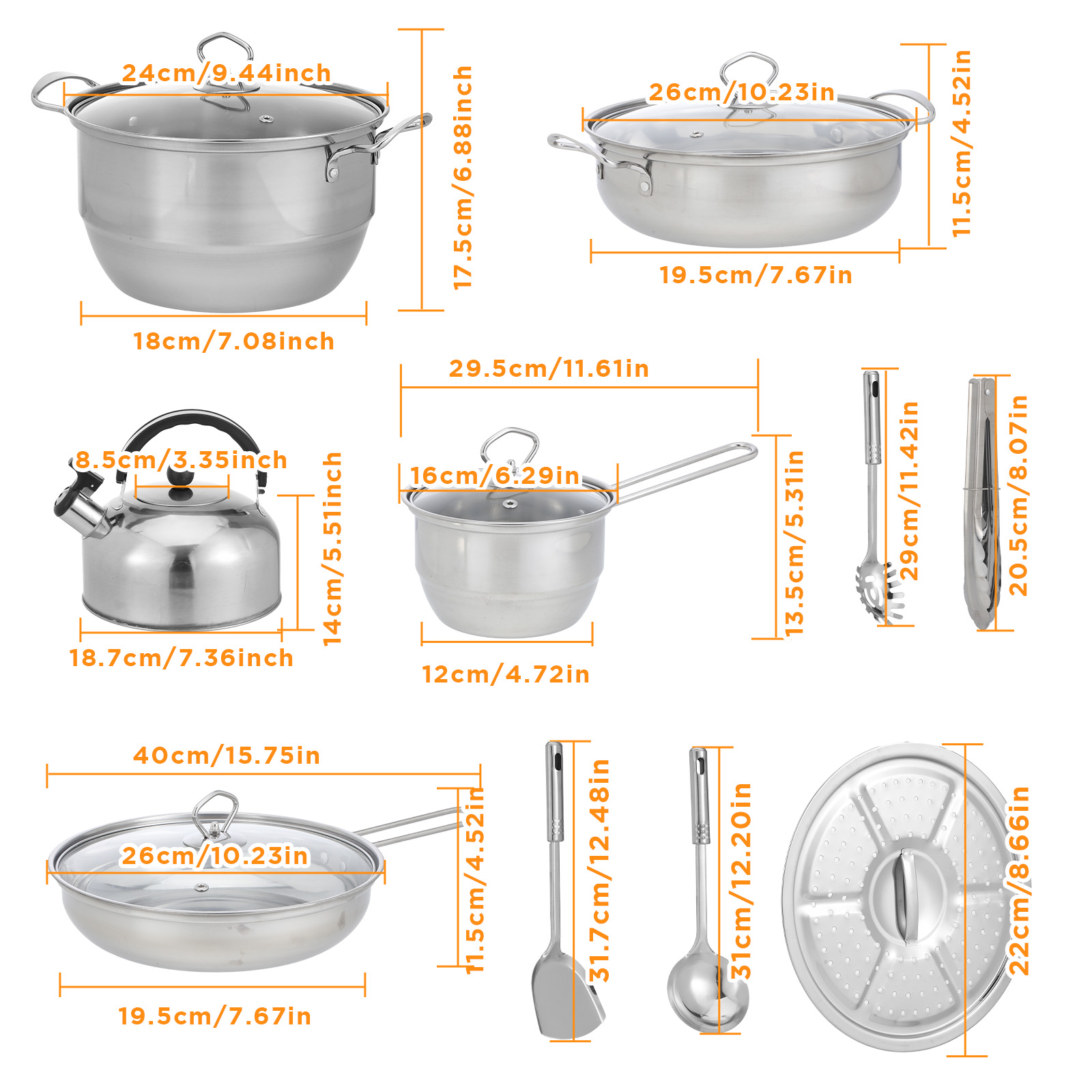 A 14pcs Stainless Steel Cookware Collection That Is a Must-Have... product image 3