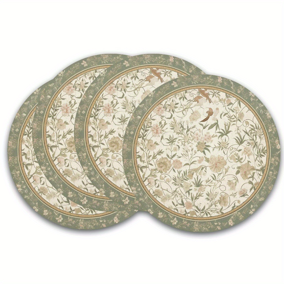 

4pcs Linen Placemats, 15- Non-woven Table , , For Kitchen & Dining , Housewarming