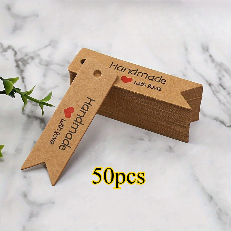 50pcs Paper Gift Tags - '' Printed Labels For Party Favors, Crafts, And Holiday Presents