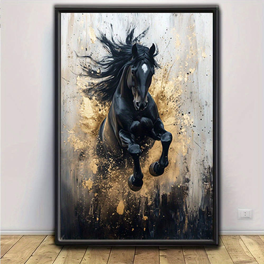 

1 Sur Toile de Cheval Noir , Décoration Murale Dynamique Non Encadrée, Polyvalente Pour À Coucher, , , , , de Classe, - Pour D'anniversaire, , de Noël, de Saint-Valentin