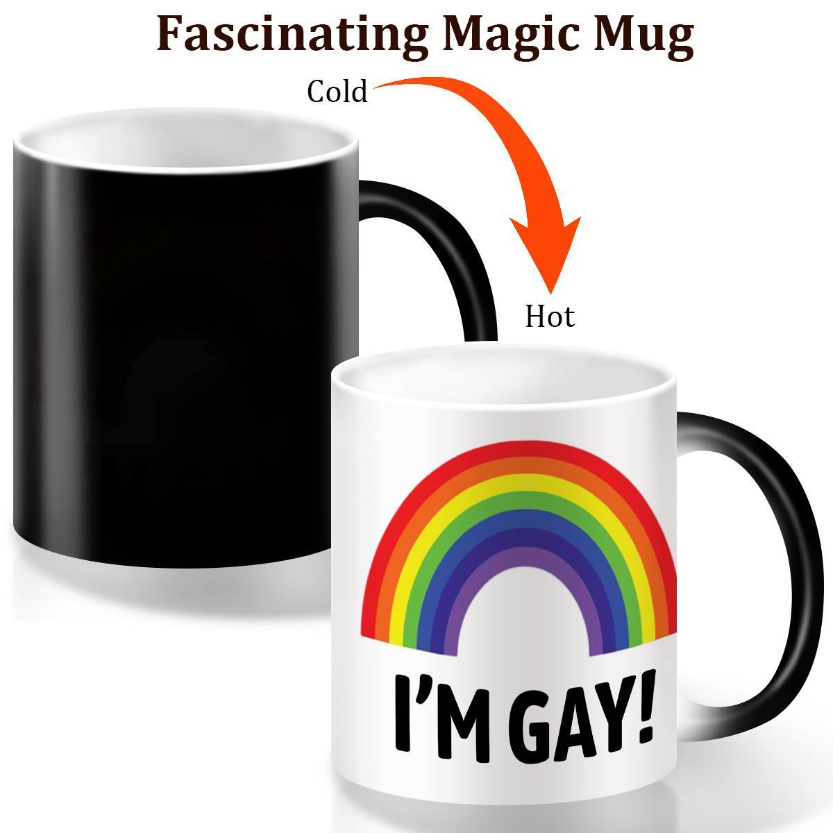 Heat Sensitive Rainbow "I'm Gay" Ceramic Coffee Mug