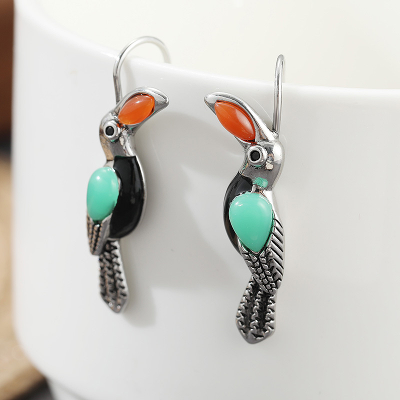 Bohemian Ethnic Style Big Beak Bird Earrings — Versatile