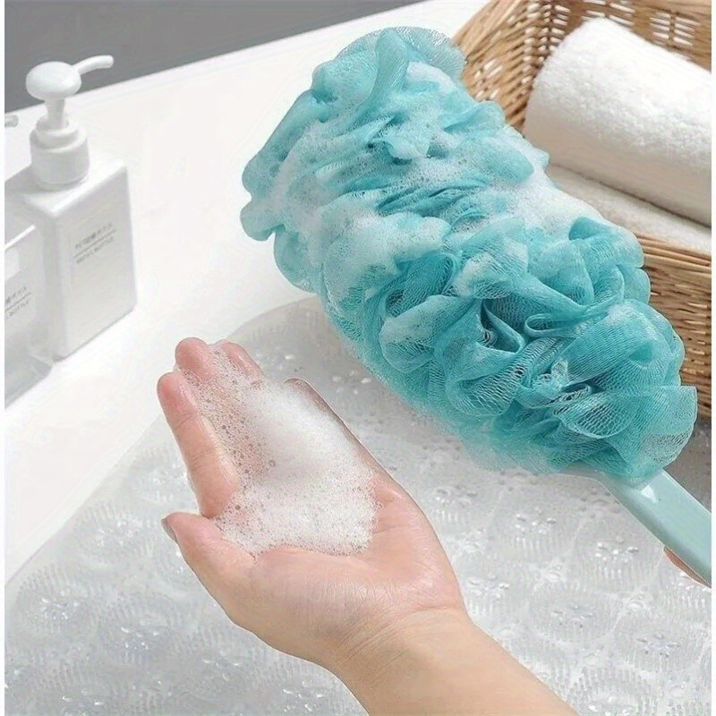 4 Luffa-Schwämme Mit Langem Griff – Für Rücken, Duschgel-Schaum, Peeling, 35,6 Cm, 4 Farben