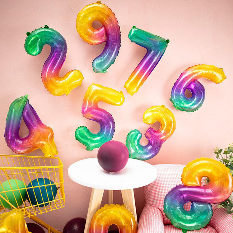 

Ballon numérique en aluminium de 16 pouces de couleur gelée, décoration de fête pour de l'indépendance le 4 , pas besoin d'électricité, pièce unique.