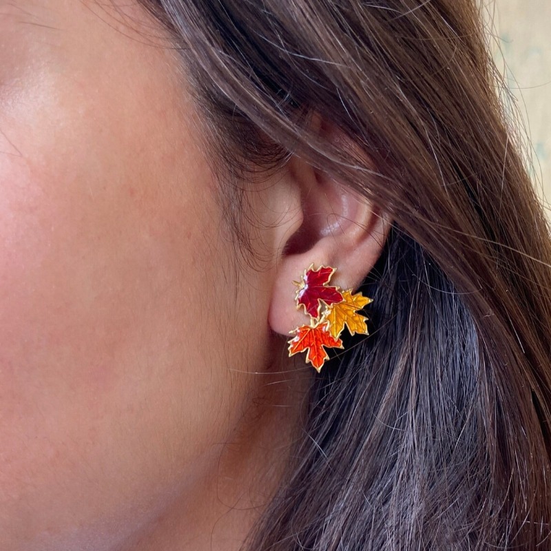 BAMAY Maple Leaf Earrings – Lightweight Acrylic Dangle Earrings For Women, Fall-Themed Fashion Jewelry Gift