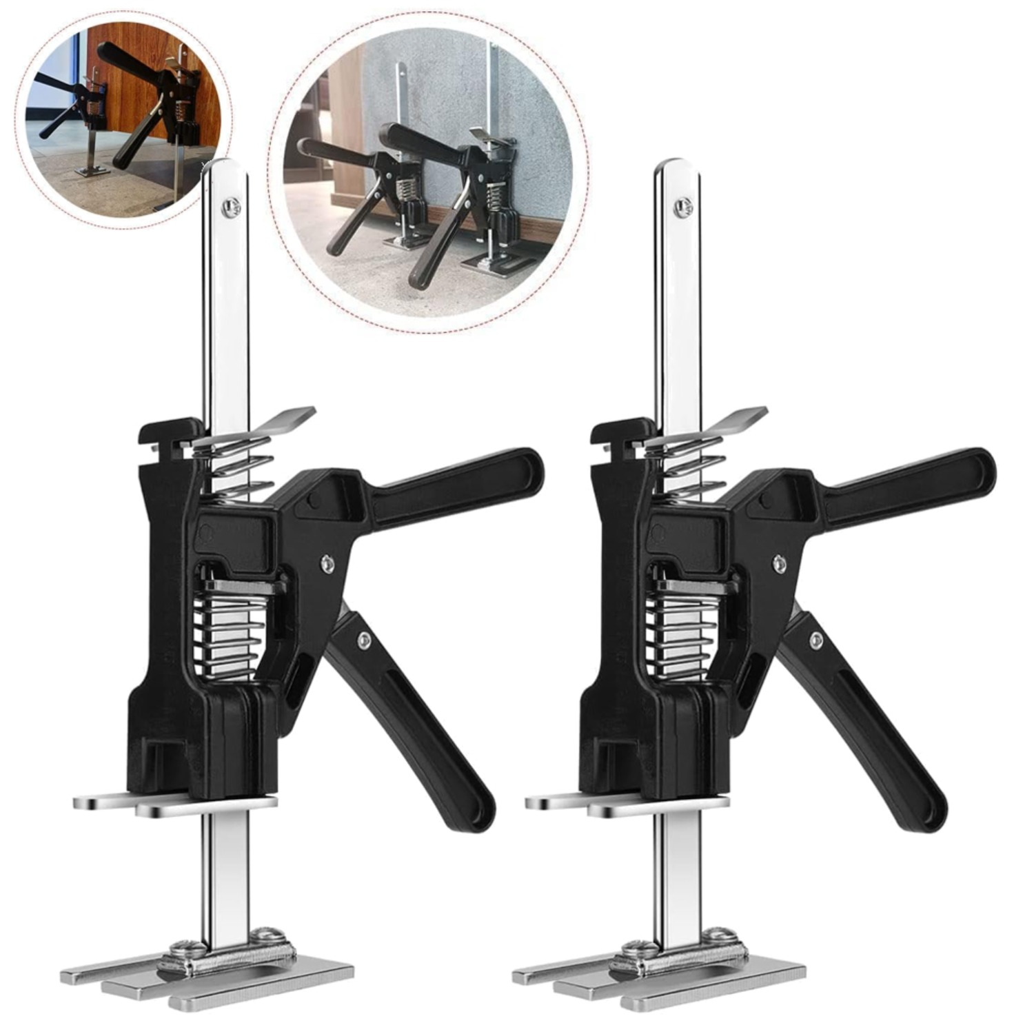 [solid Construction] 2-pack Adjustable Risers - Cold-rolled For Support - Bed And Sofa Leg Extenders - Uneven Flooring And Wobbling Issues