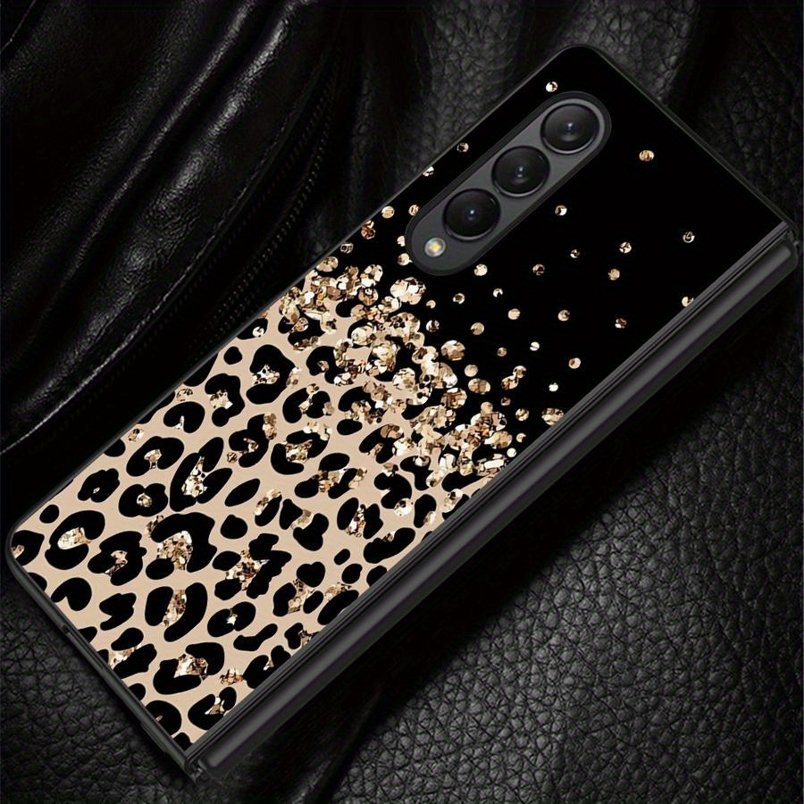 TEMU Pink Bow Leopard Design Hard Shell Phone Case For For Galaxy Z Fold 3 Z Fold 4 Z Fold 5 Z Fold 6