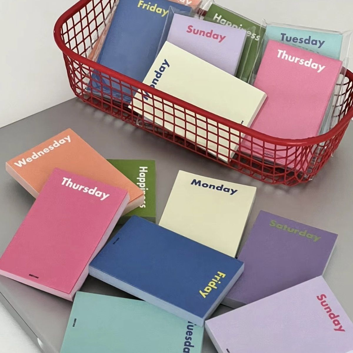 

8pcs Vibrant Color Weekly Notepads, 400 Tearable Sheets - Non-sticky, Memo Pads In Assorted Colors For Planning & Notes