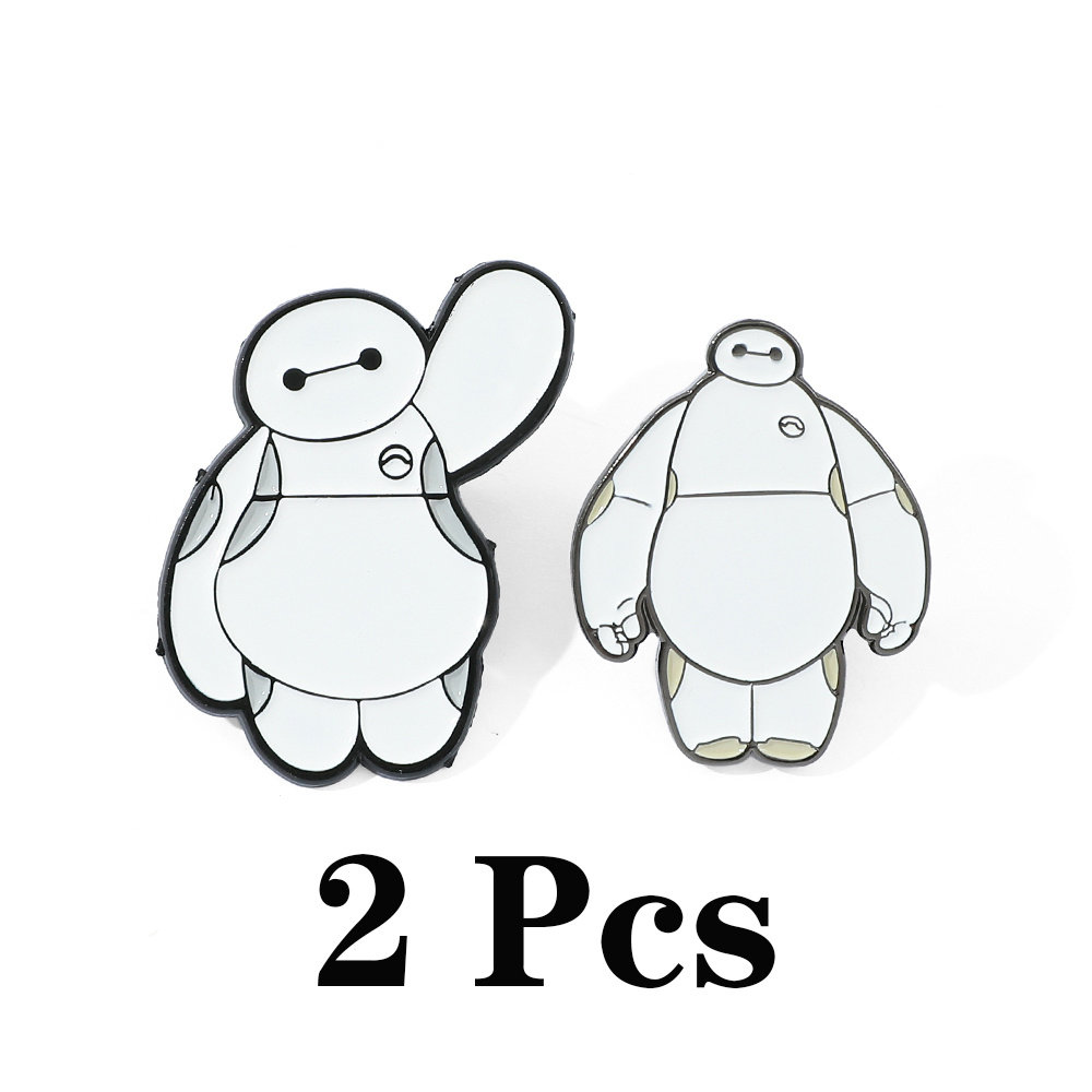 E-shop 2er-Pack Anime Big Hero 6 Brosche | Kreative Emaille Pin Metall Abzeichen Schmuck Kleidung Rucksack Zubehör Geschenk für Freunde