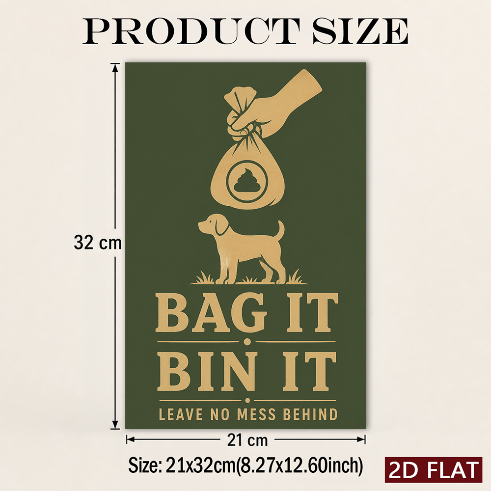 TEMU 2d/flat-1pc Pvc Dog Poop Warning Sticker, Modern Minimalist Style, Waterproof, Peel-and-stick. Suitable For Construction Sites And Outdoor Venue