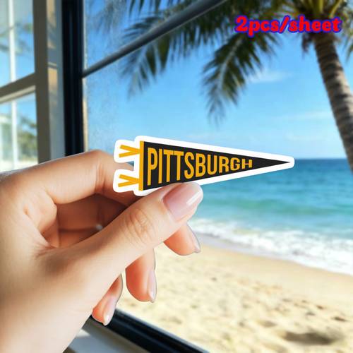 item picture pittsburgh team flag sticker vinyl creative sticker multi purpose scratch resistant suitable for laptops water bottles phones bags cars guitars etc high weatherability car decal