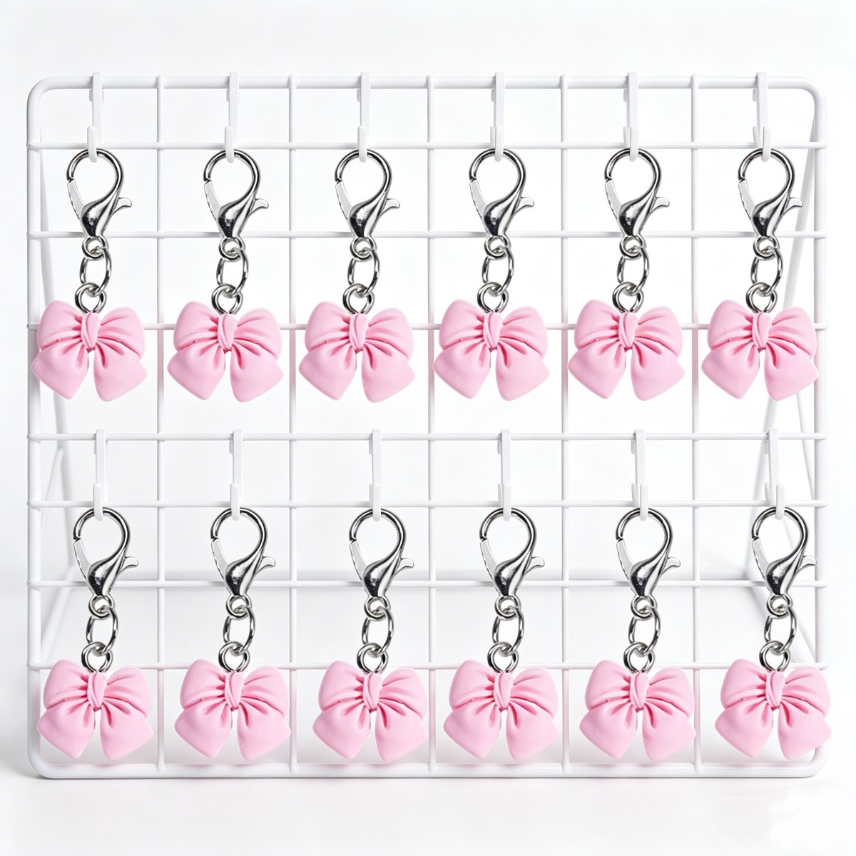 TEMU 12pcs, Pink Mini Bow Keychain, Wedding Favors For Guests Bridal Shower, Small Bow Keychain For Women Anniversary Gift, Fashion Bag Charms