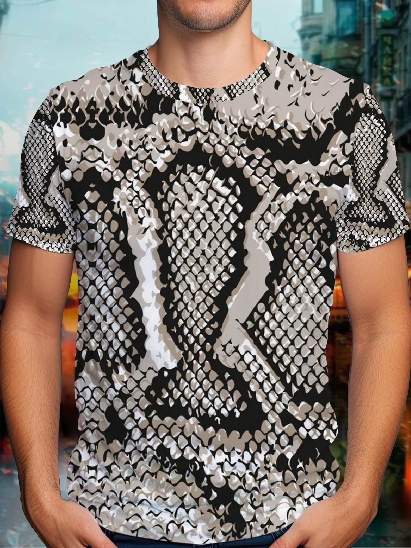 snake skin shirt sold on Temu United States