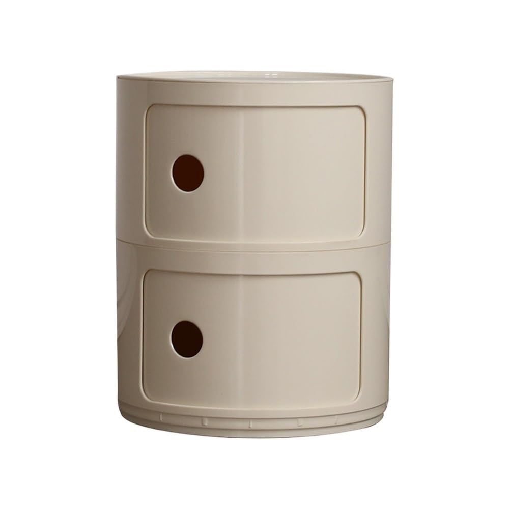 TEMU 3-tier/2-tier Round Bedside Table & Narrow Storage Cabinet - Space- Compact With Curved Shelving, No , Lightweight Plastic/furniture For Small