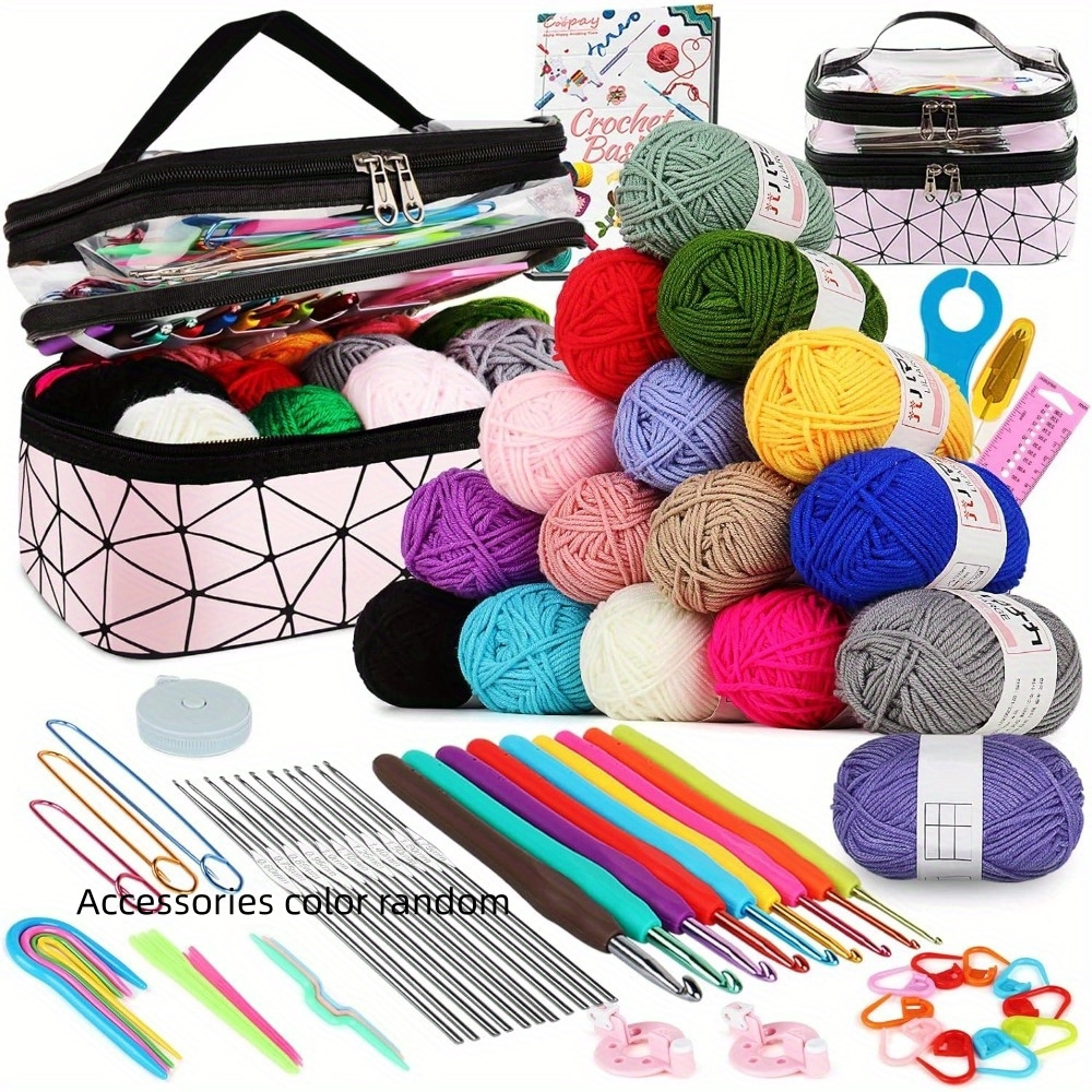 

71pcs Crochet Kit , Mixed , Instructions, Double- Organizer Bag, For Adults & , , Hooking