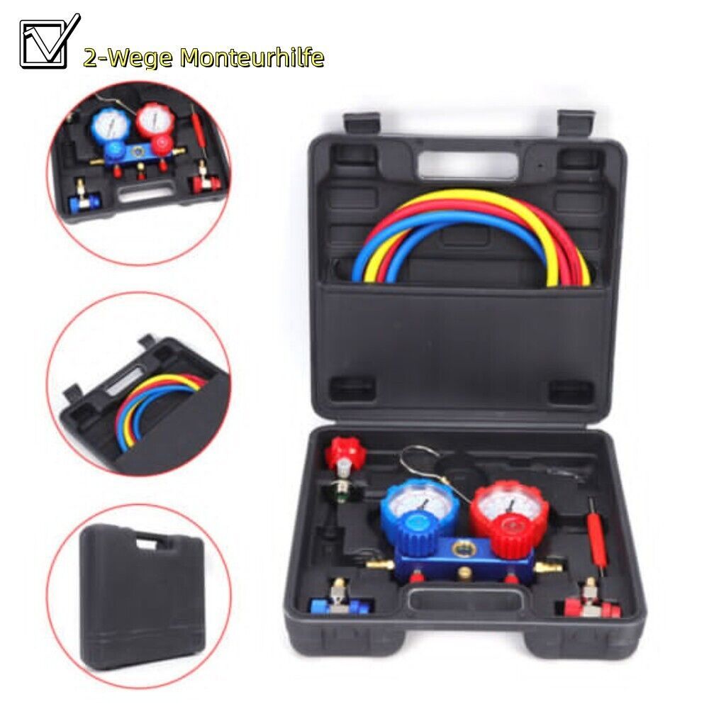 Image of Air Conditioning Manifold Gauge Tools Refrigeration Repair Set For R410a, R134a