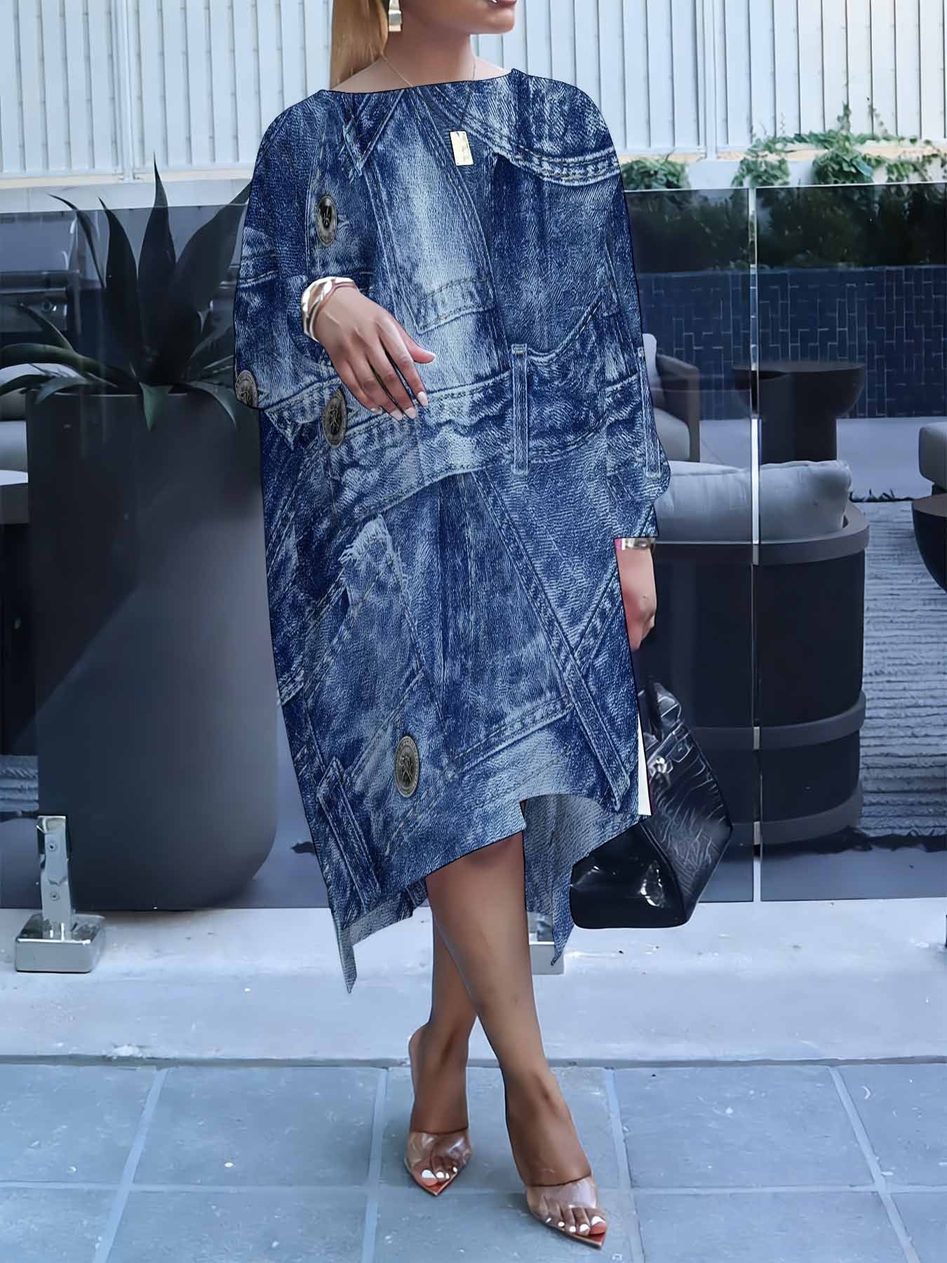 white christmas dresses Destroyed Denim Overall Dress, Blue / Small