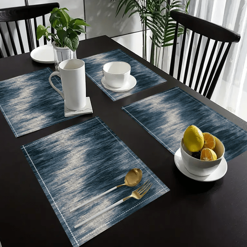 

4pcs, Placemats, Smudge Style Creative Print Tablemats, Linen Placemats, Heat-resistant Tablemats, Room Decoration