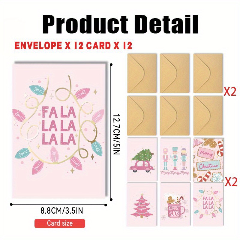 24pcs christmas greeting cards with envelopes - festive santa, reindeer, and for friends, family, and colleagues - christmas and new year gifts, christmas greeting cards - health & household - Temu United Kingdom