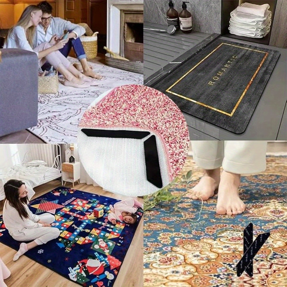 1 set of pet non slip carpet   reusable washable no residue customizable shapes ideal for office bedroom room safe material for rug floor fixation details 4