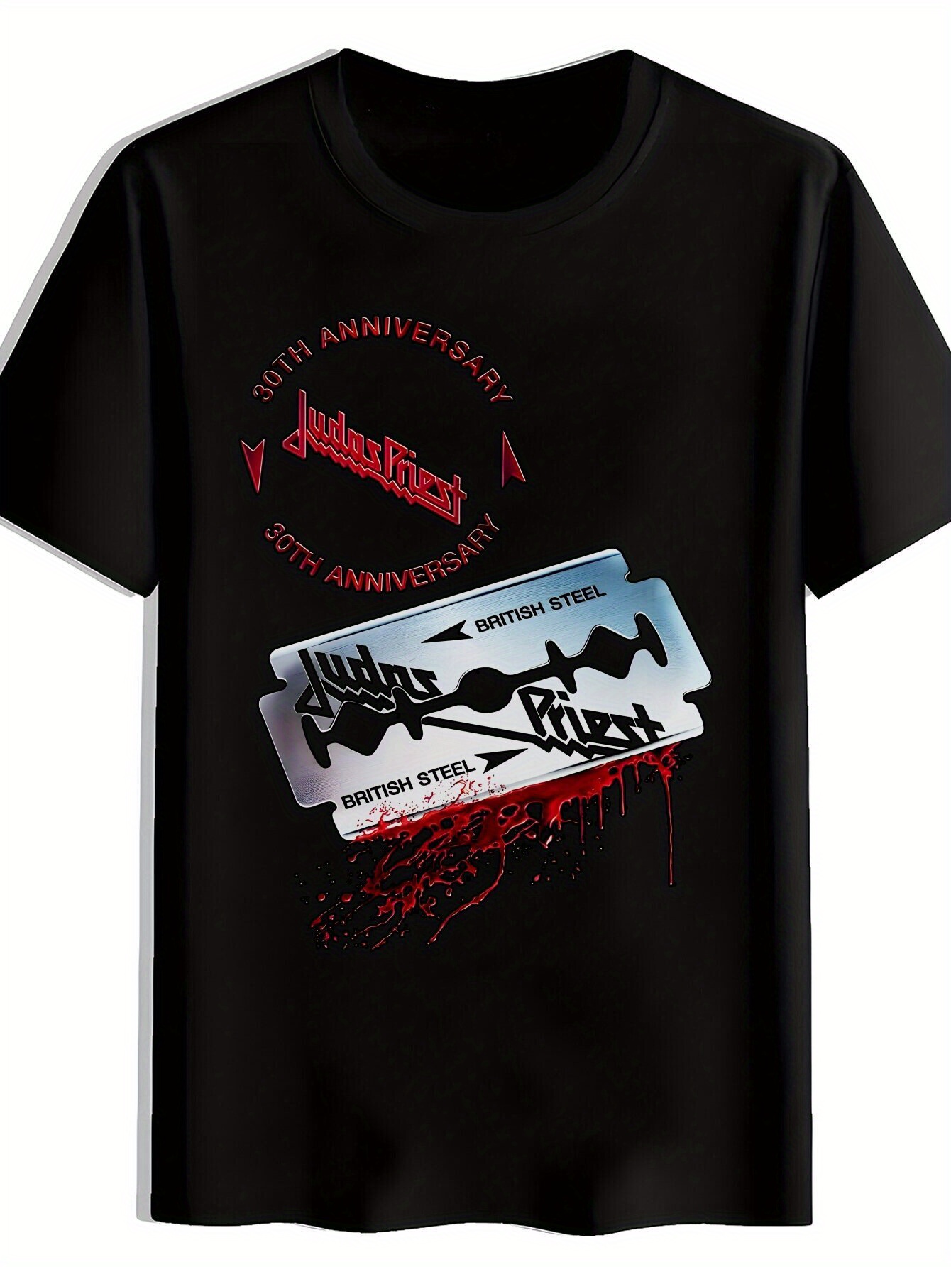 camiseta gráfica rock hombre estampado retro heavy metal Temu