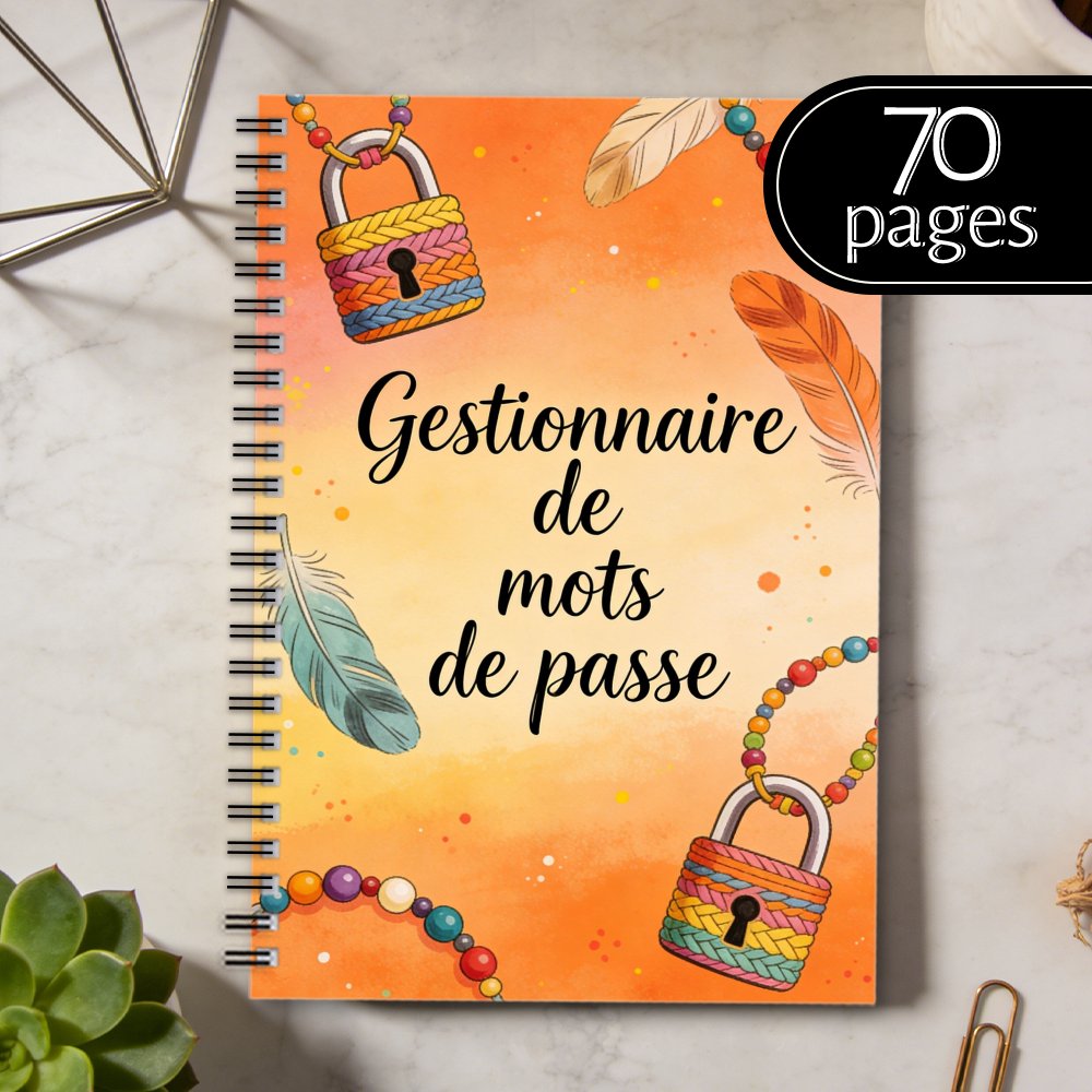 TEMU Single Spiral Coil French Password Notebook, A Password Organizer For Home Or Office Website Login Details, A Useful Gift Featuring A Colorful