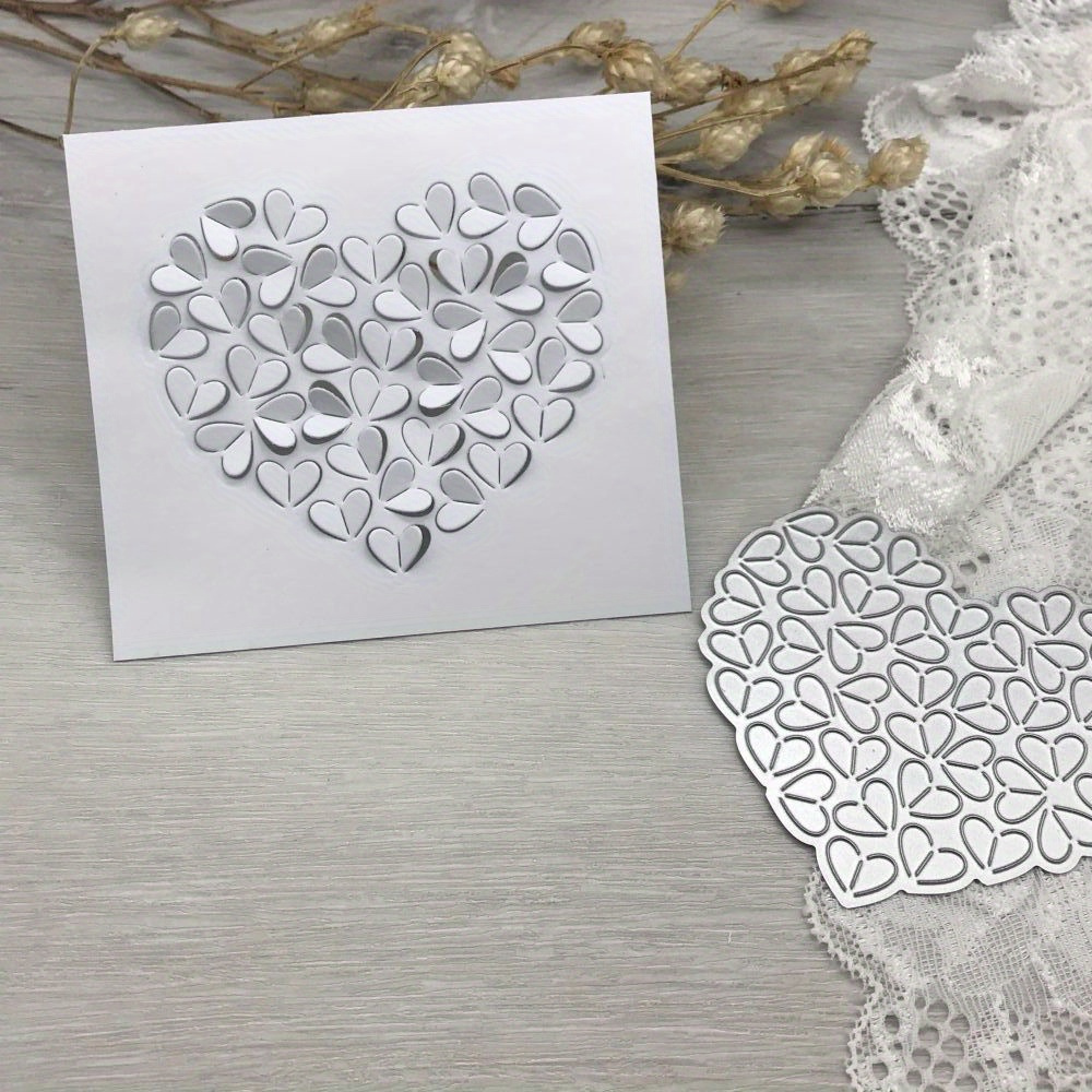 

1 Piece Of Heart-shaped Metal Cutting Mold, Silvery-gray Decorative Paper-cutting Craft Template, Used For Paper Art And Card , Valentine's Day Festival