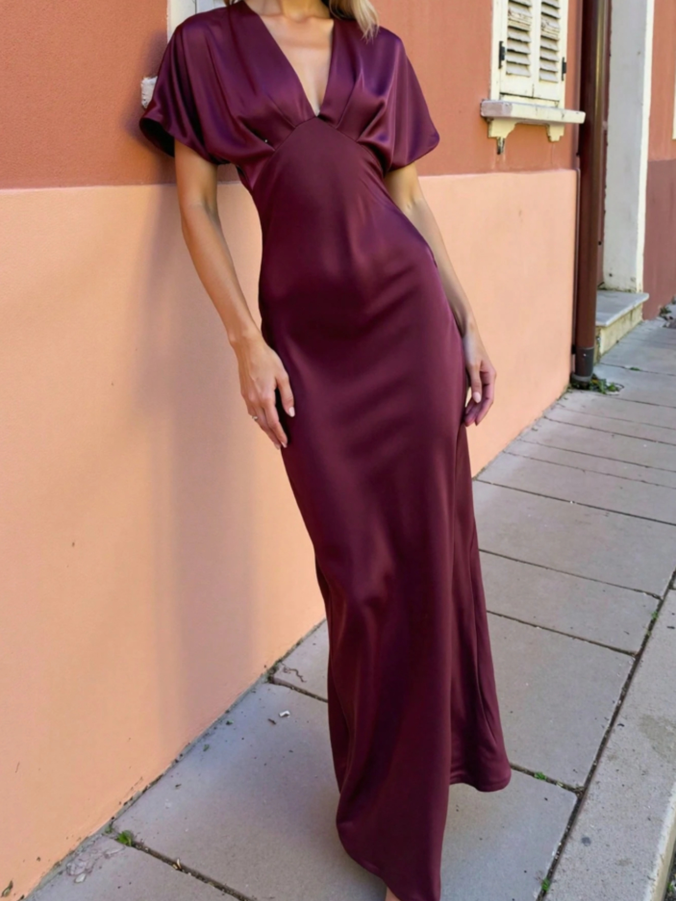 princess polly baby blue dress A Line Burgundy Lace Tulle Formal Party Dress With Short Sleeves -  $129.9816 #MYX18009 main image 1