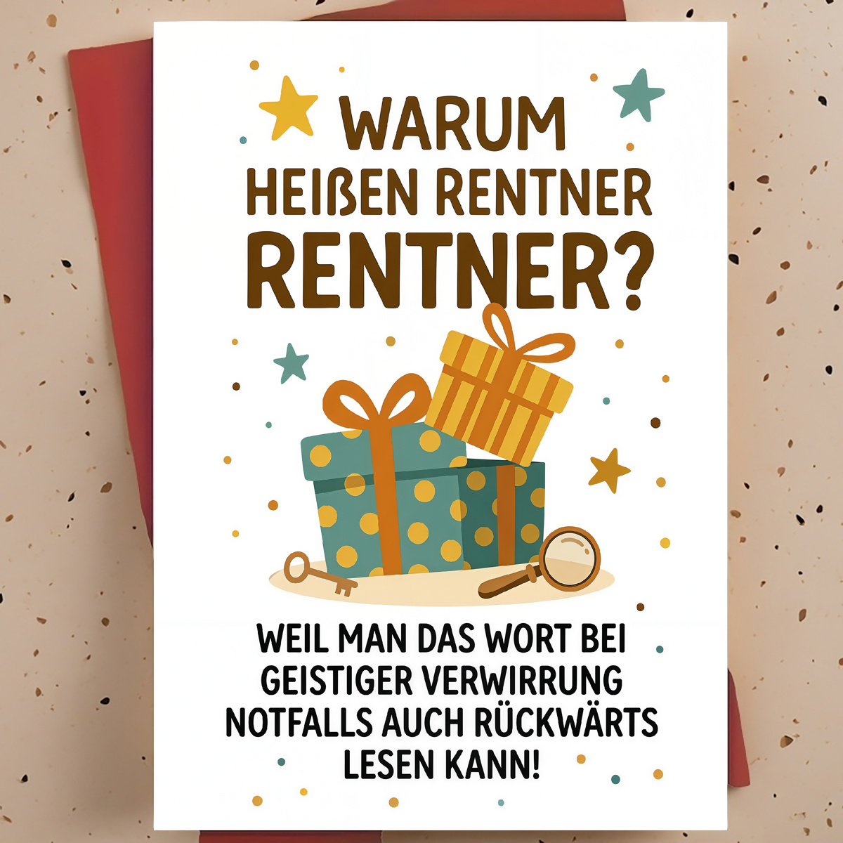 TEMU 1 Stück Lustige Ruhestands-Grußkarte für pensionierten Kollegen, Rentner – Geschenkboxen moderne Cartoon-Illustration, humorvolle Karte, mit