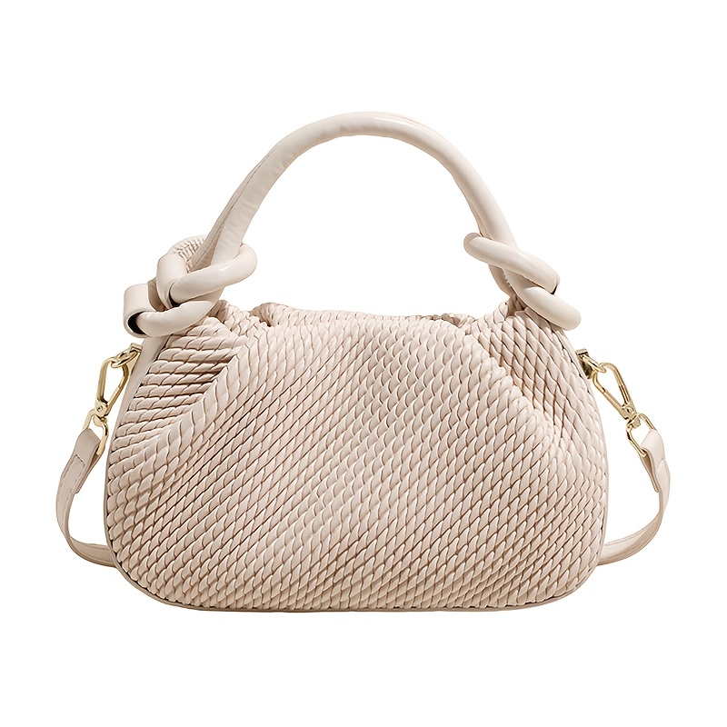 TEMU Women's Shoulder Bag, Medium-sized Handbag With Cloud Pleated Design, Suitable For Commuting, , And Vacations. Equipped With A Single Shoulder