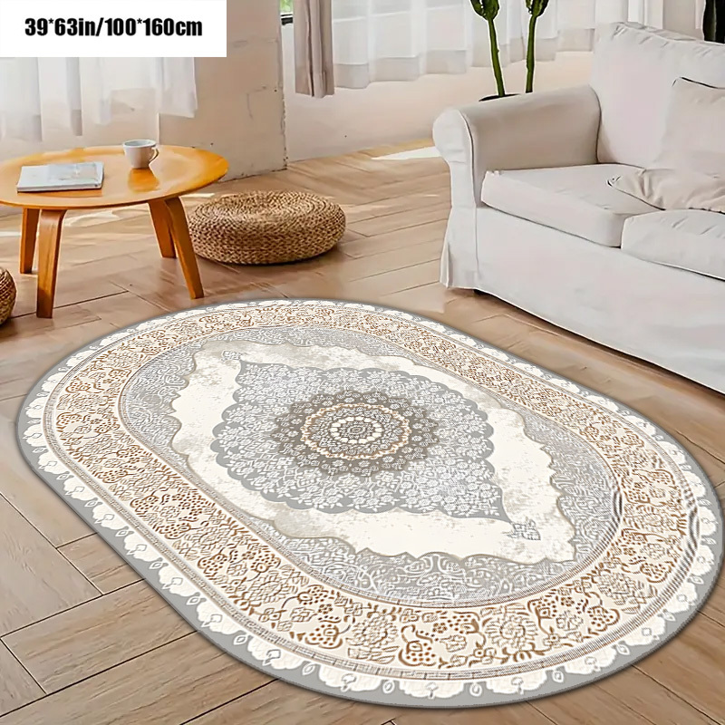 TEMU An Easter Holiday Decoration, A Moroccan Bohemian Style Rug, 5 Feet X 8 Feet Oval Rug, Luxurious Soft Carpet Suitable For Living Room, Bedroom,