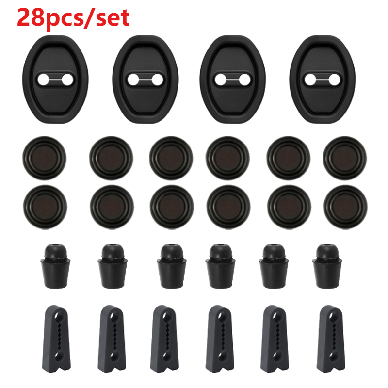 TEMU 28/42pcs Car Door Lock Protection Kit Including Door Lock Shock Absorbing Cushions, Door Protection Pads, Door Lock Shock-absorbing And