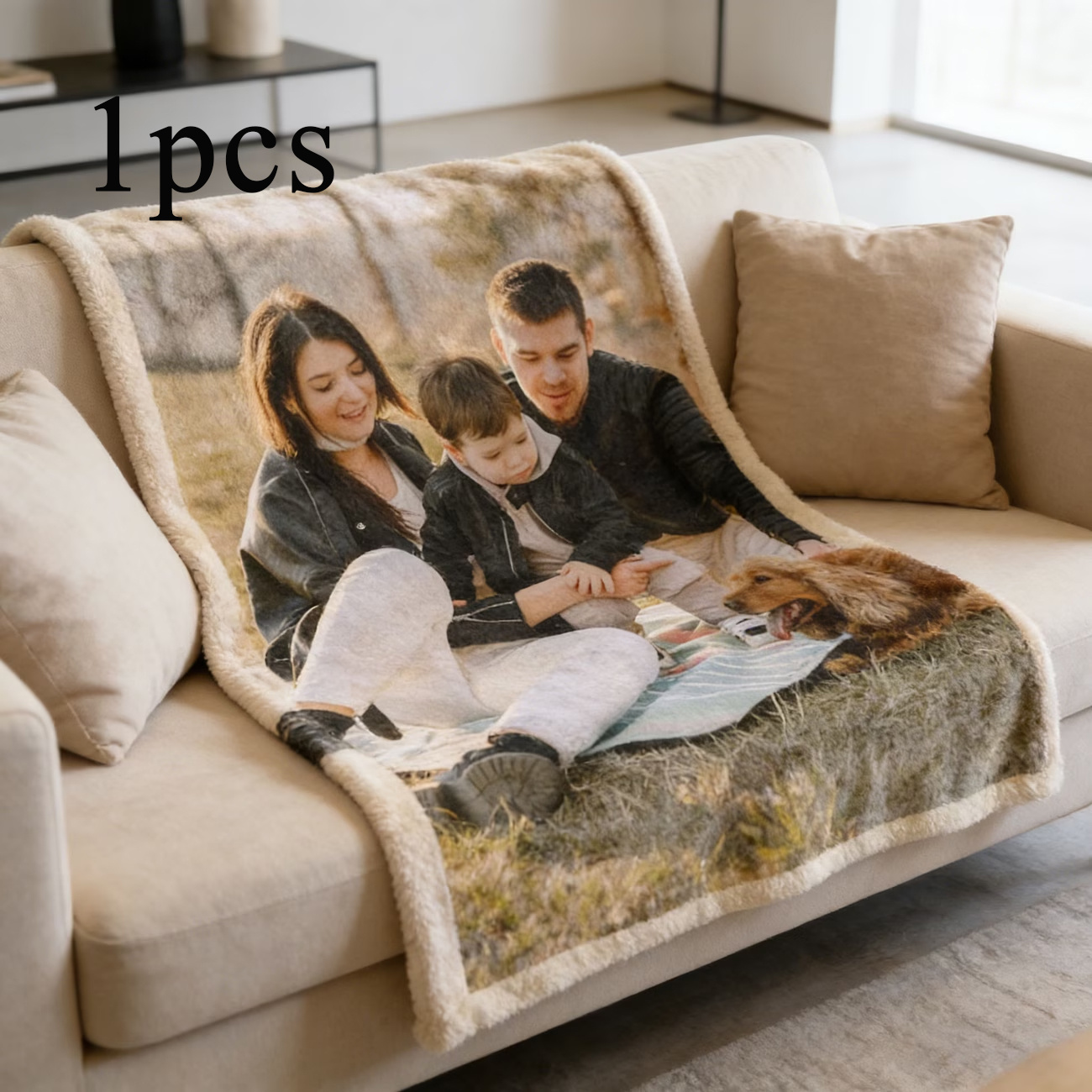 E-shop personalisierte Fotodecke mit eigenem Bild/Text/Motiv – weicher Flanell, geeignet für Büroschläfchen, Tagesdecke,