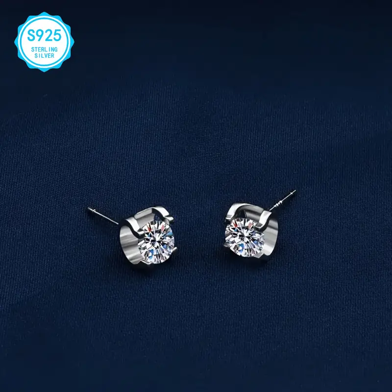 925 sterling silver moissanite jewelry set easter gifts for women luxury necklace earrings ring set hypoallergenic nickel wedding jewelry elegant gifts for mom wife her Product details 2
