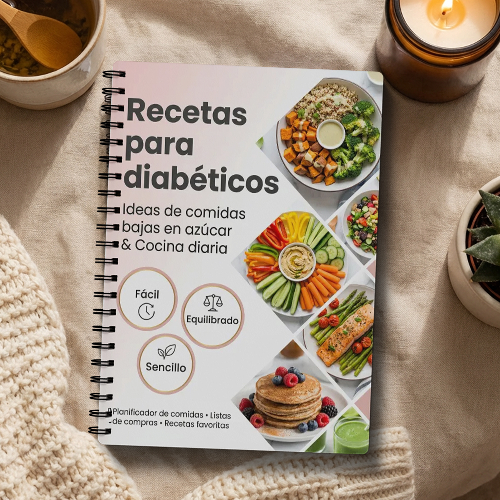 TEMU Diario de Comidas y en Sangre para Diabetes Tipo 2 - Agenda en Carbohidratos para Principiantes, Diario de Nutrición Diario con Registro de de