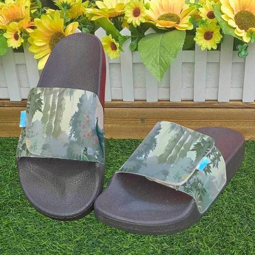 womens floral print slip on sandals soft pvc sole adjustable hook loop closure breathable fabric upper insole summer casual comfortable open toe shoes nature ladies shoes and sandals comfortable footwear open toe sandals