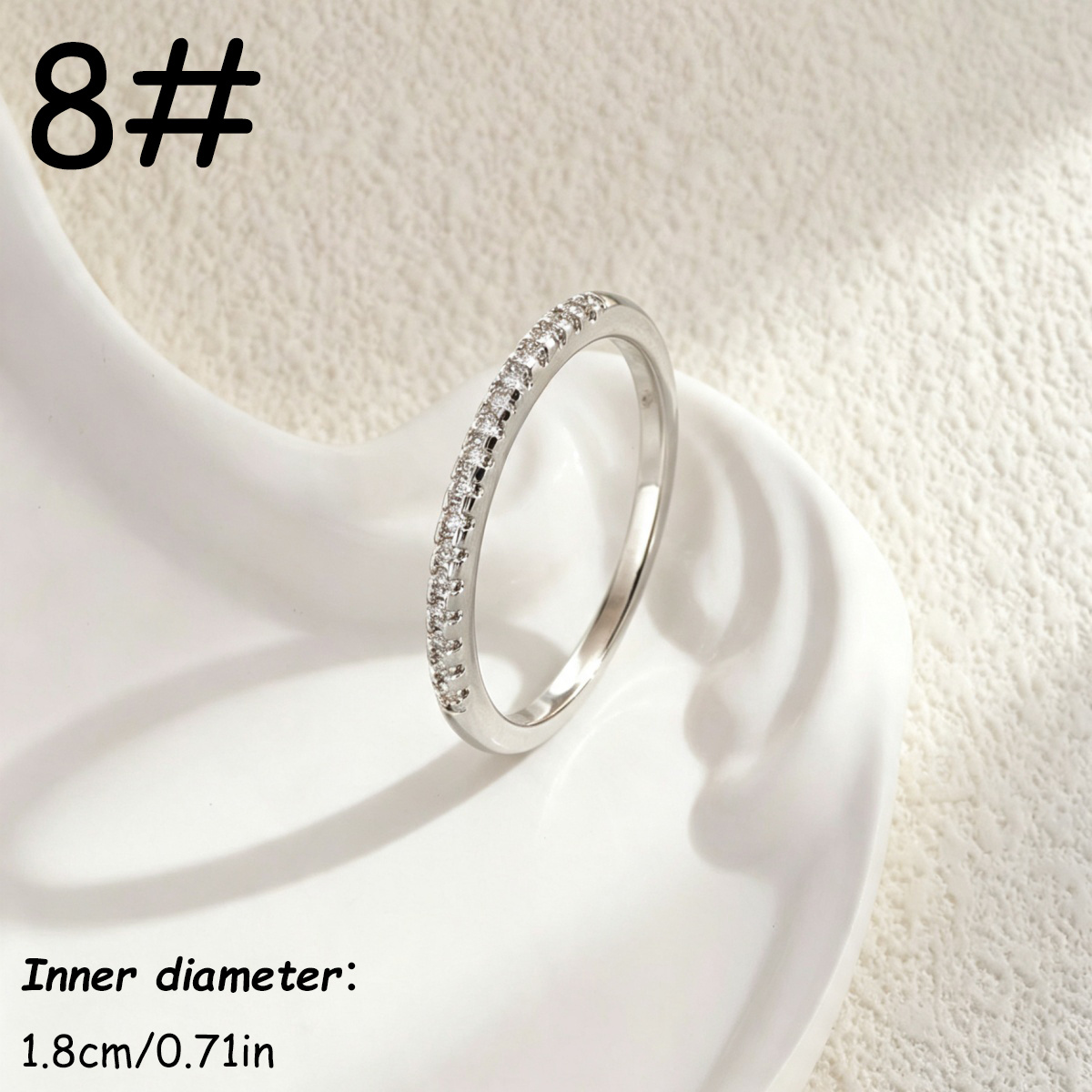 Women's Micro Paved Shiny Ring, Minimalist Elegant Design
