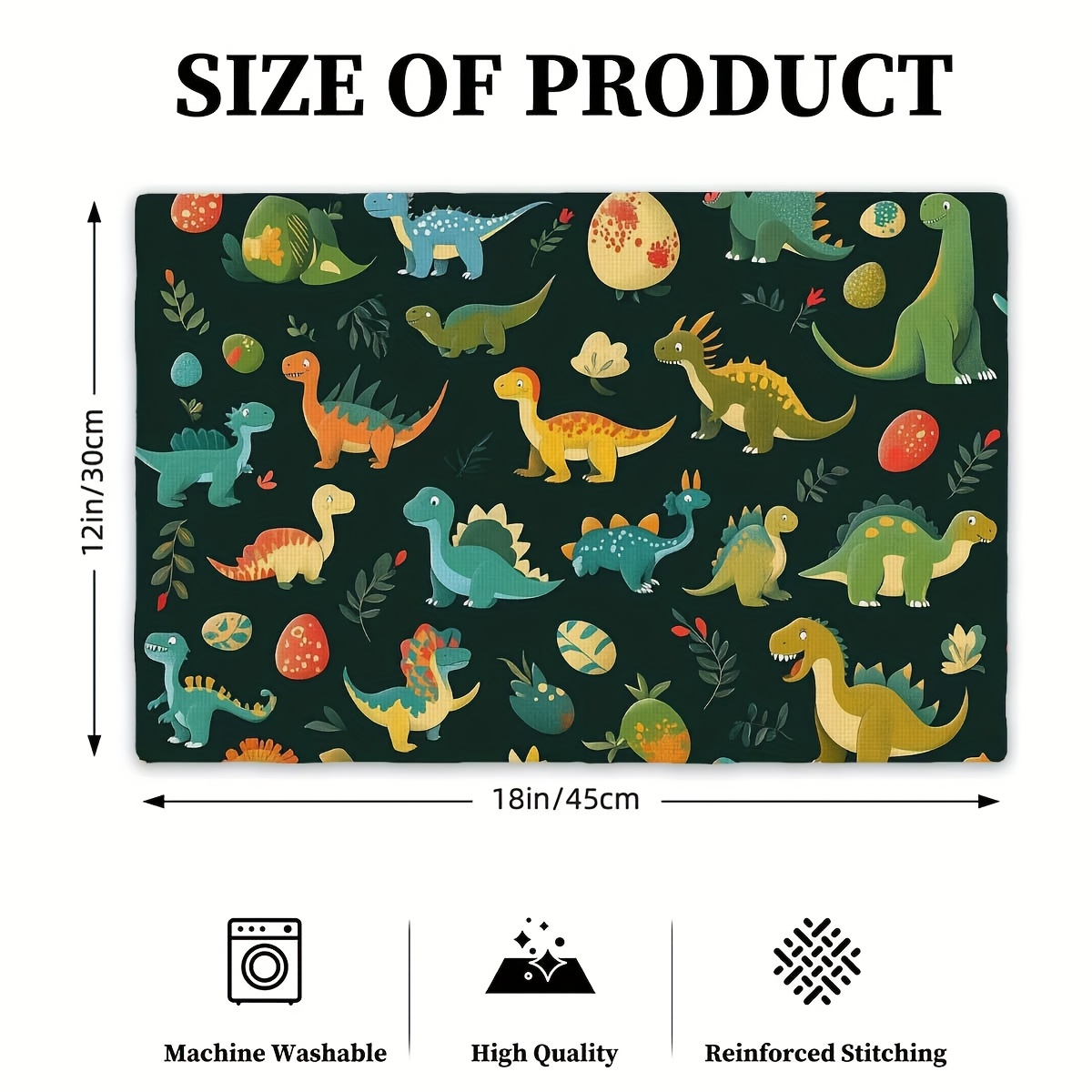 TEMU 1pc Colorful Placemats Suitable For Table Setting, Machine Washable Table Protectors With Print, Rectangular Suitable For Cafes, Restaurants,