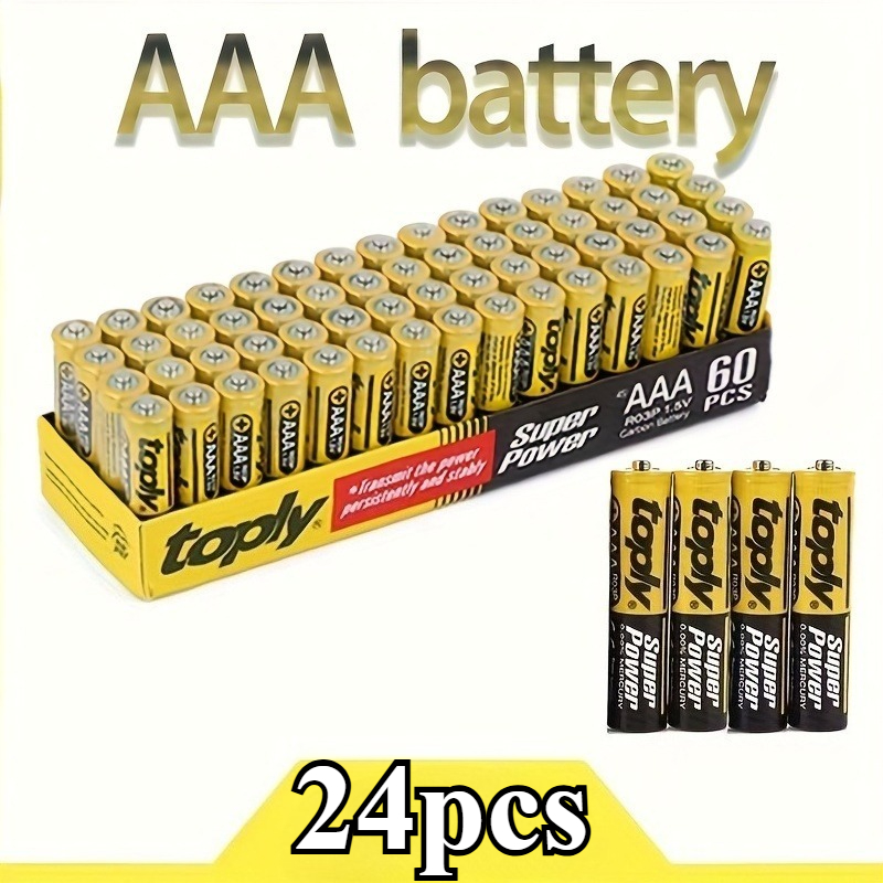Image of 24/48pcs, Aaa Battery Pack, 1.5v - Carbon Battery, Suitable For Flashlights, Remote Controls, Calculators, Clocks, Etc. Disposable - Reliable And Durable Power Battery.
